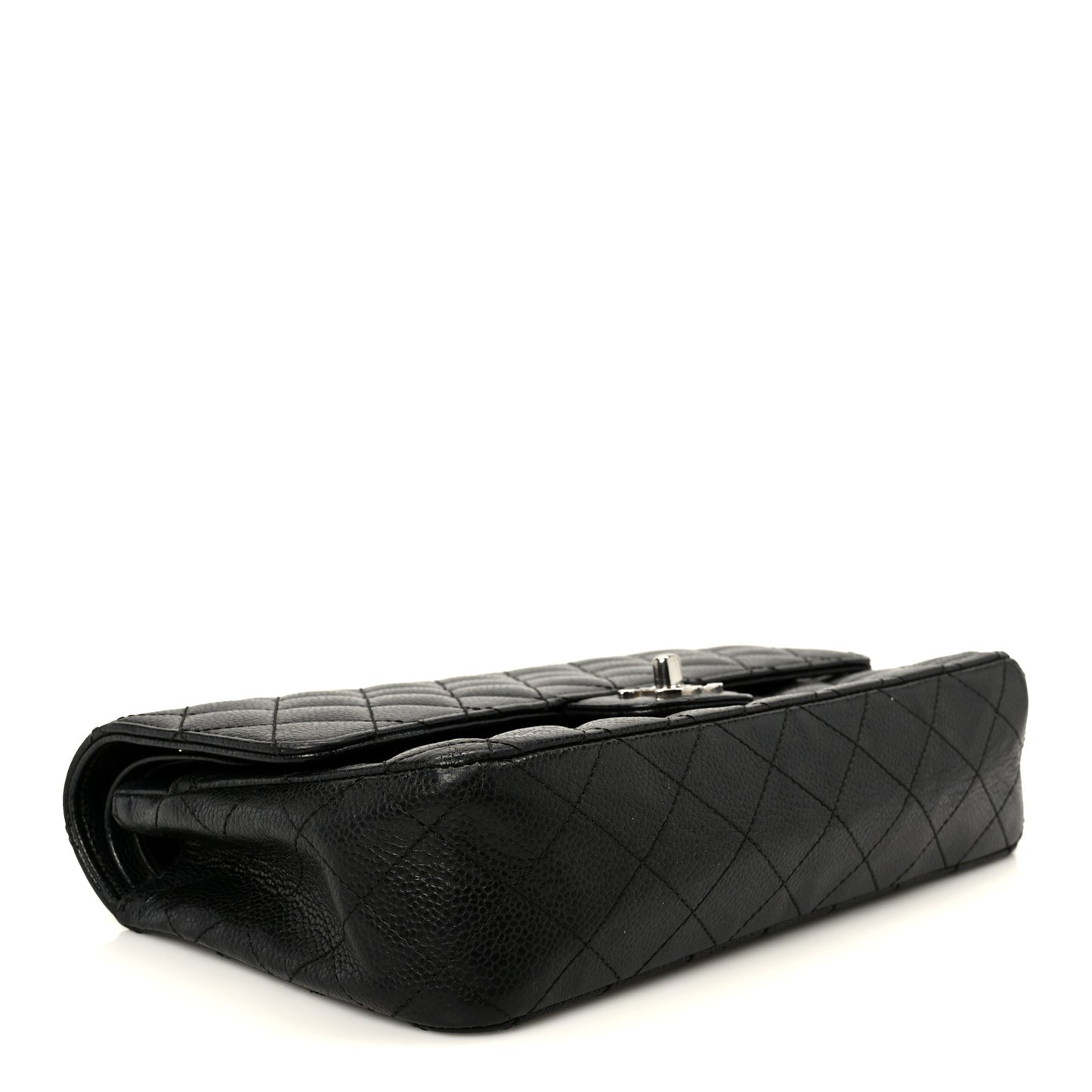 Caviar Quilted Medium Double Flap Black