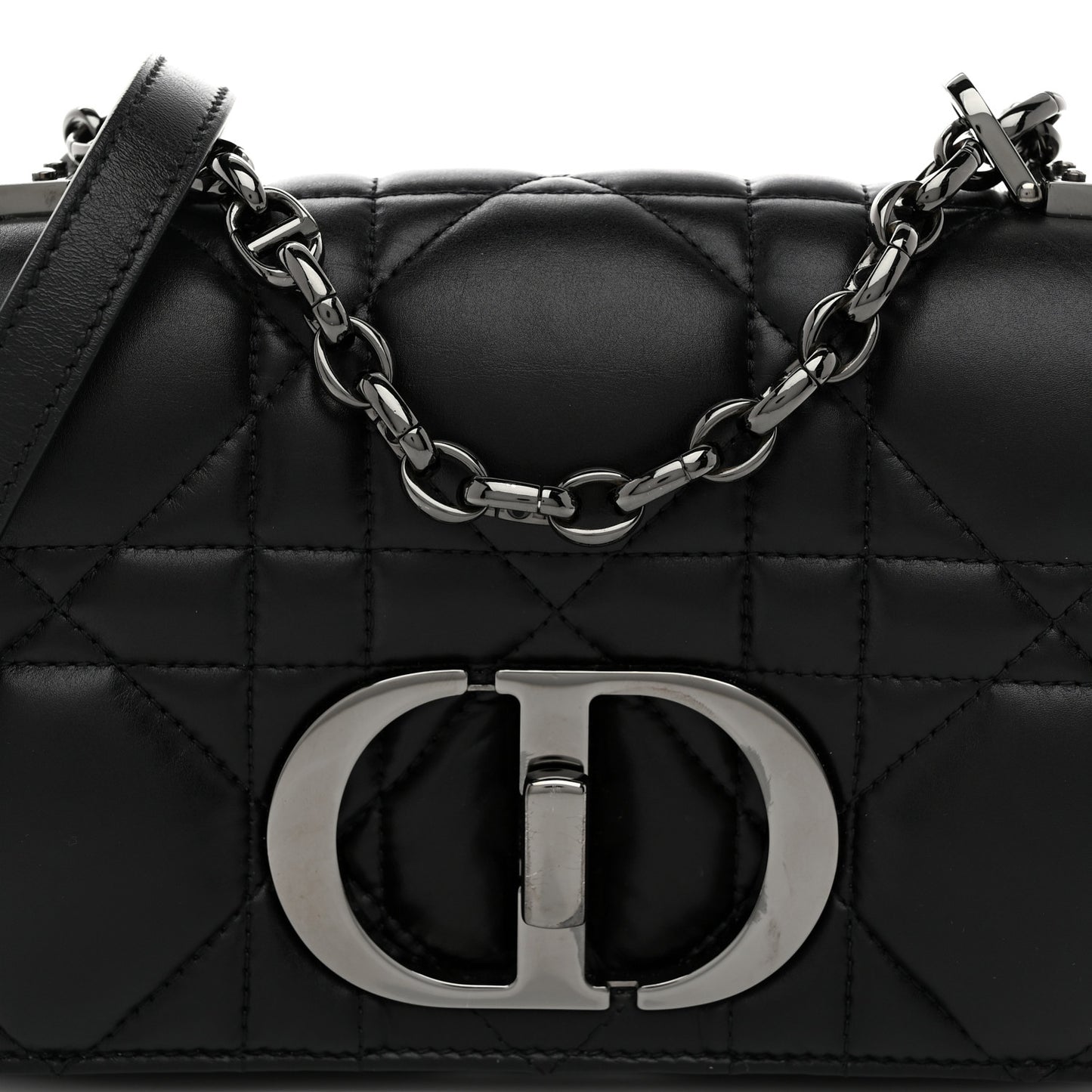 Calfskin Macrocannage Small Caro Bag Black