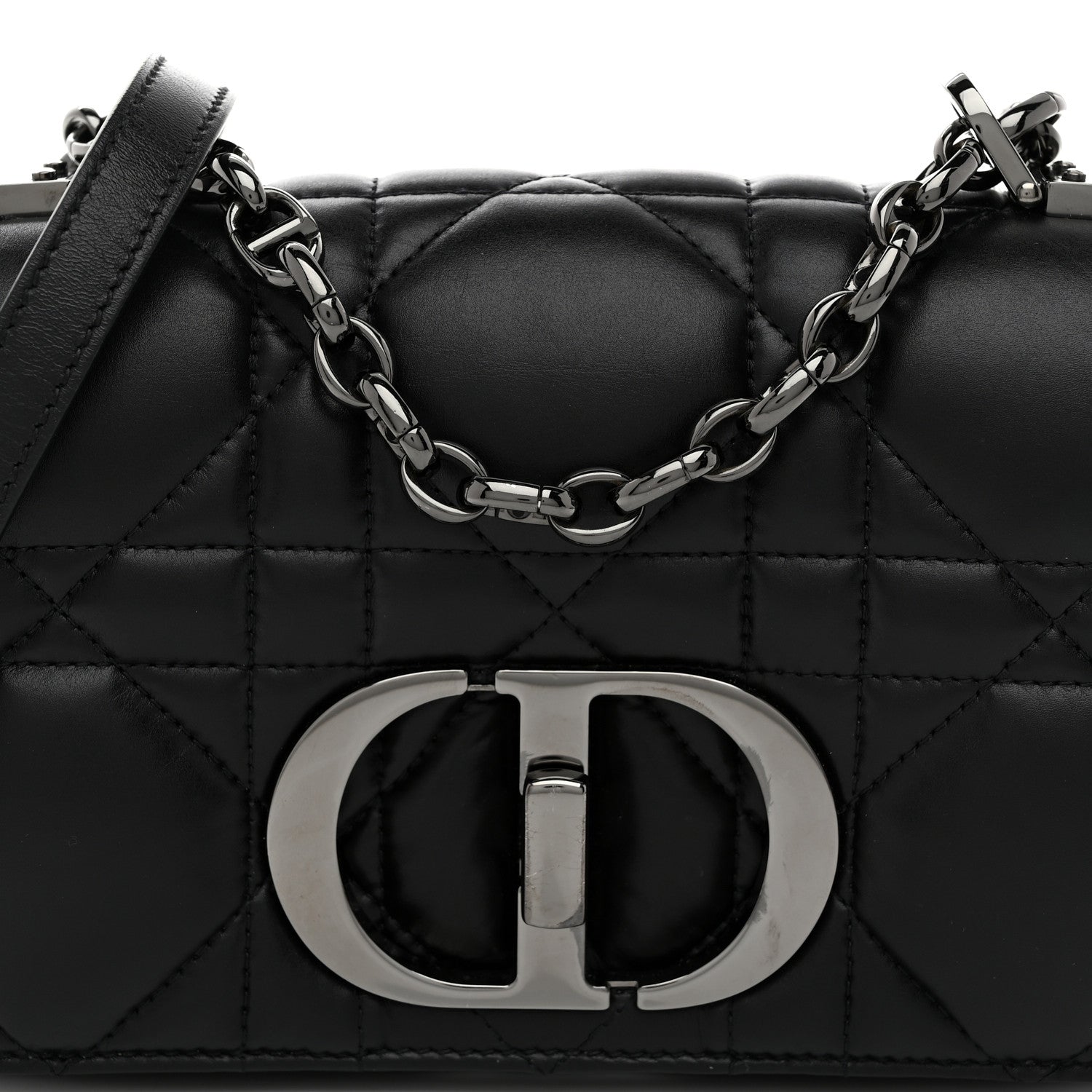 Christian Dior Calfskin Macrocannage Small Caro Bag Black 8 of 10