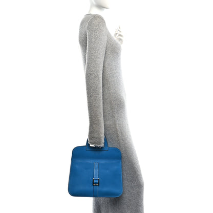 Hermes Taurillon Clemence Halzan 31 GM Bleu Zanzibar 2 of 11