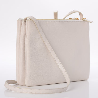 Celine Goatskin Large Trio Crossbody Bag White 3 of 10