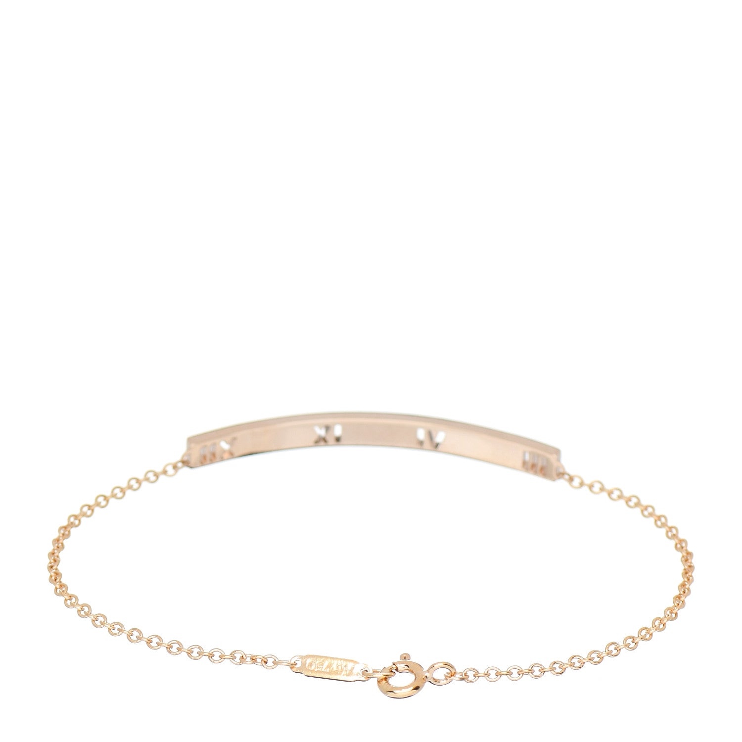 Tiffany 18K Rose Gold Diamond Atlas Bar Pierced Bracelet 2 of 3