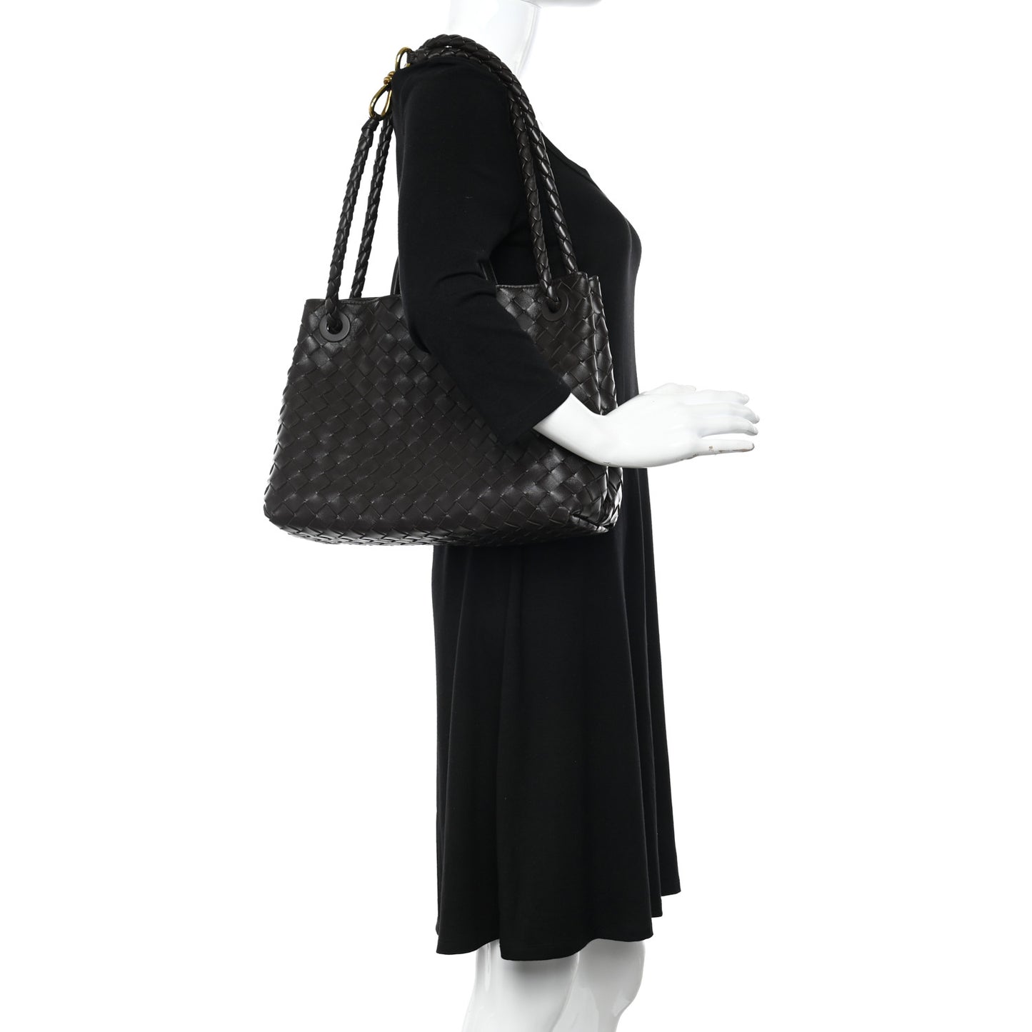 Nappa Intrecciato Medium Andiamo Shoulder Bag Fondant