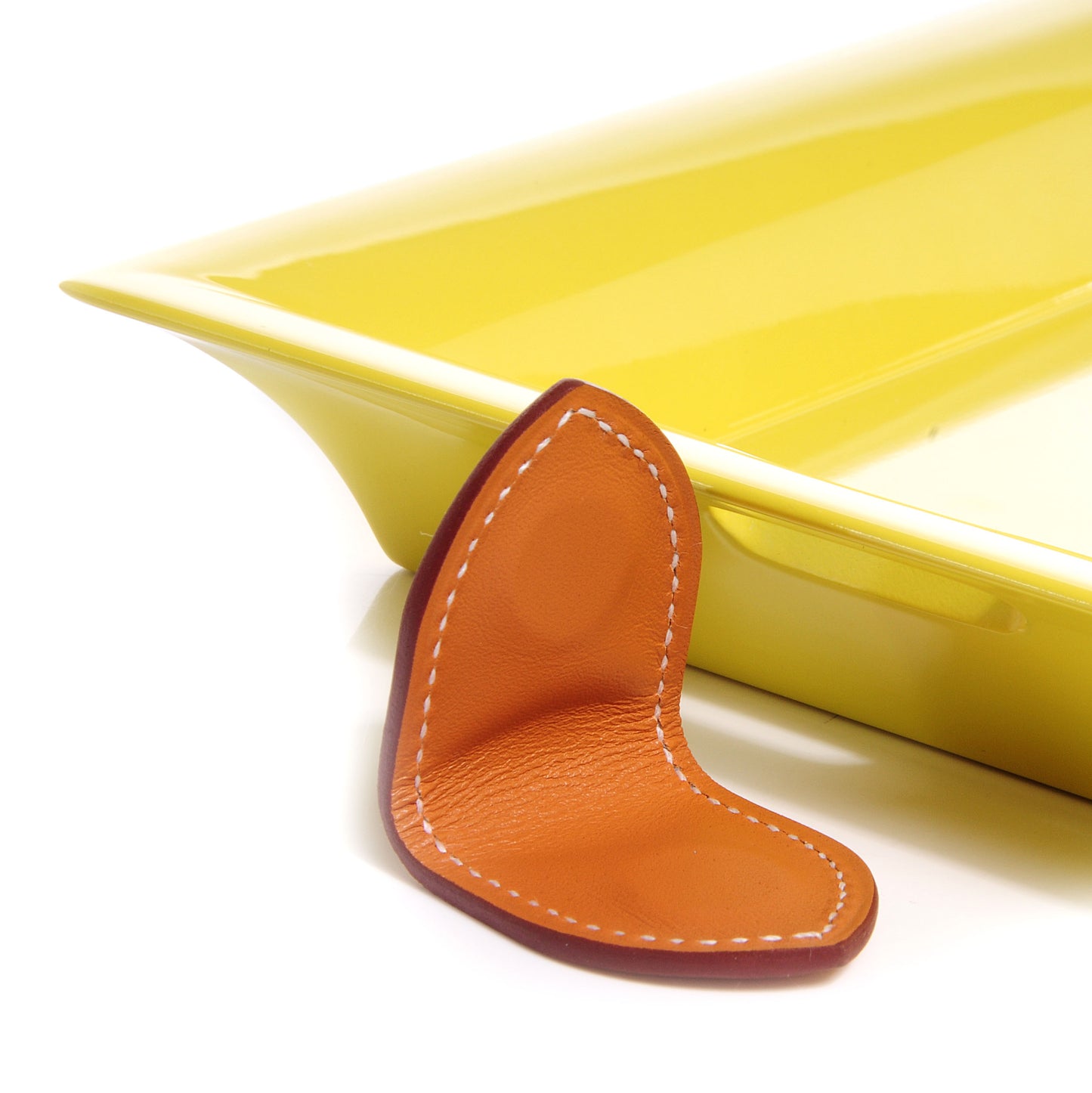 Lacquered Wood Chamonix Chakor PM Change Tray Chartreuse
