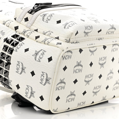 MCM Visetos Small Side Stud Stark Backpack White 10 of 13