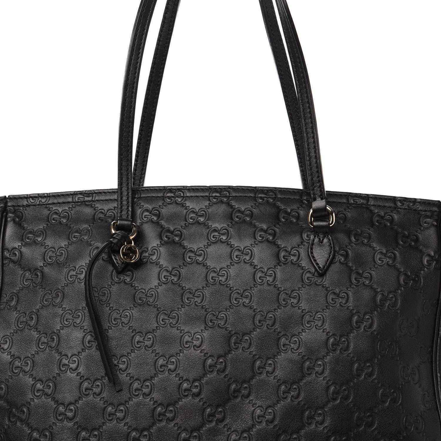 Gucci Guccissima Medium Bree Zippered Tote Black 13 of 13