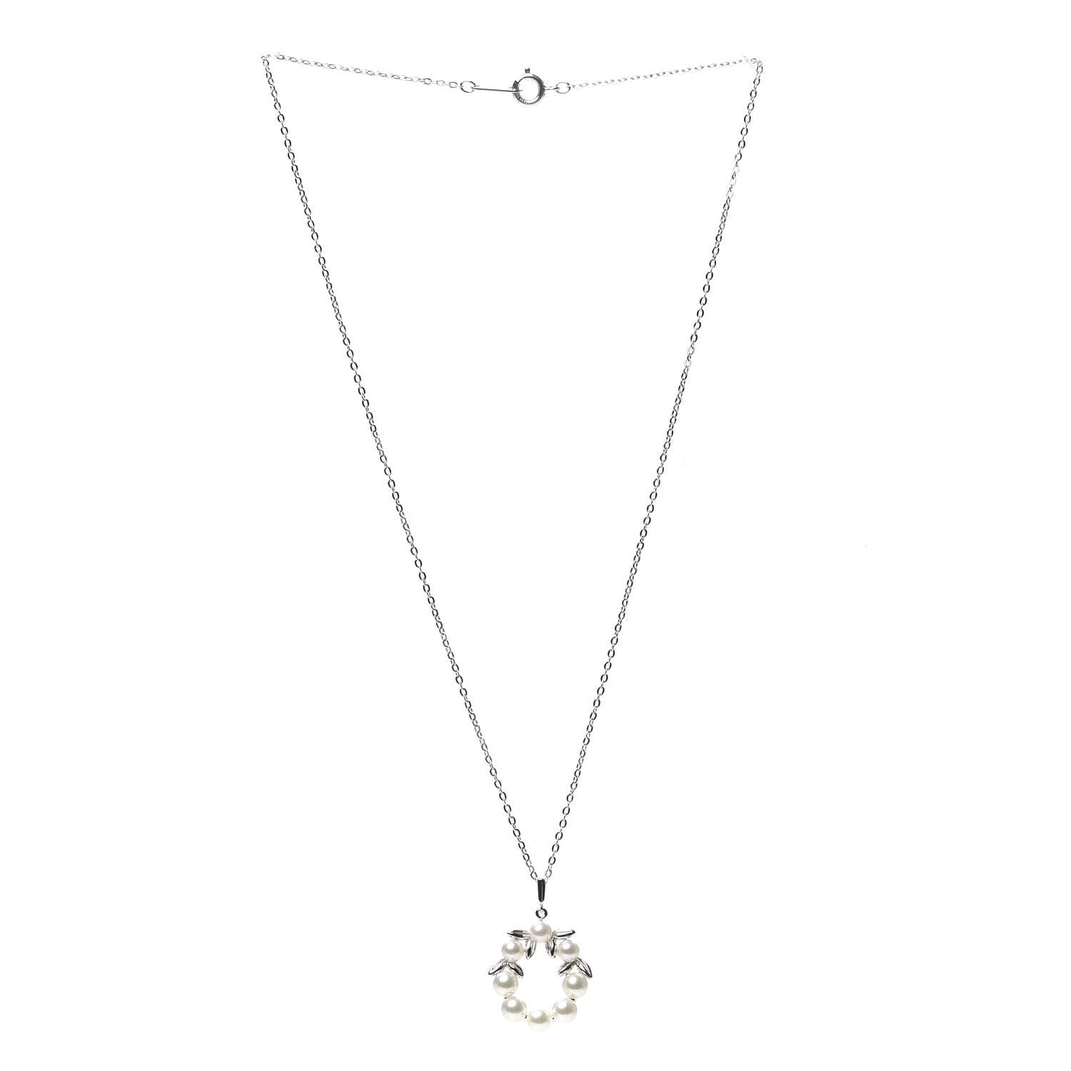 Mikimoto Sterling Silver Akoya Pearl Wreath Pendant Necklace 3 of 5