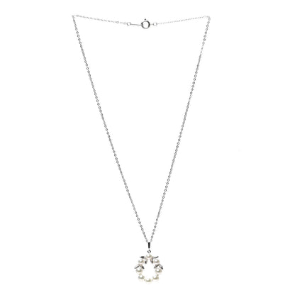 Mikimoto Sterling Silver Akoya Pearl Wreath Pendant Necklace 3 of 5