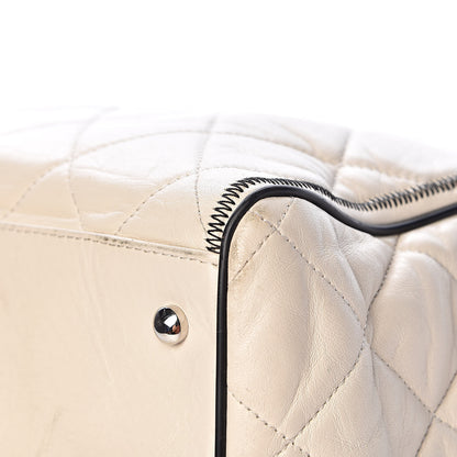 Chanel Lambskin Quilted East West Tote Ivory 12 of 18