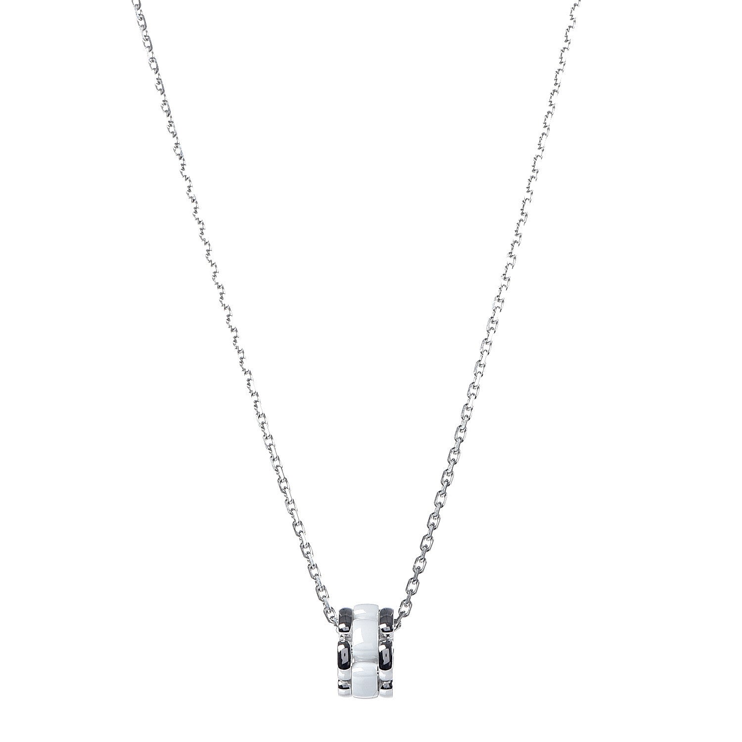 Chanel 18K White Gold Ceramic Ultra Pendant Necklace White 1 of 10