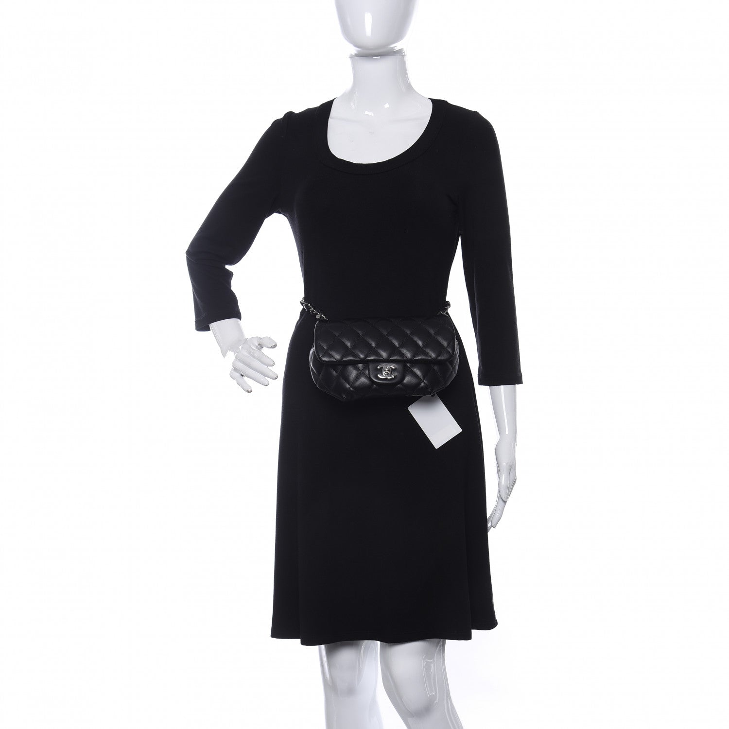 Chanel Calfskin Quilted CC Uniform Flap Belt Bag Black 2 of 11