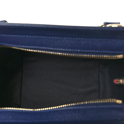 Burberry Calfskin Mega Check Mini Banwell Tote Dark Canvas Blue 5 of 9