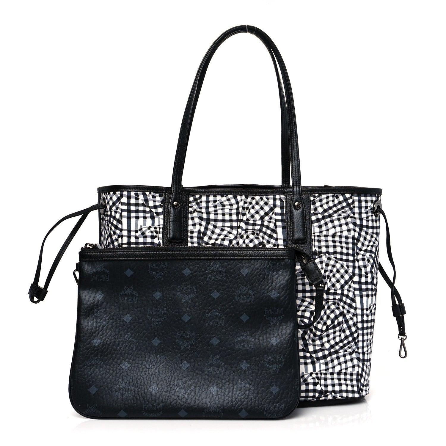 MCM Visetos Medium Reversible Shopping Tote Black 11 of 17