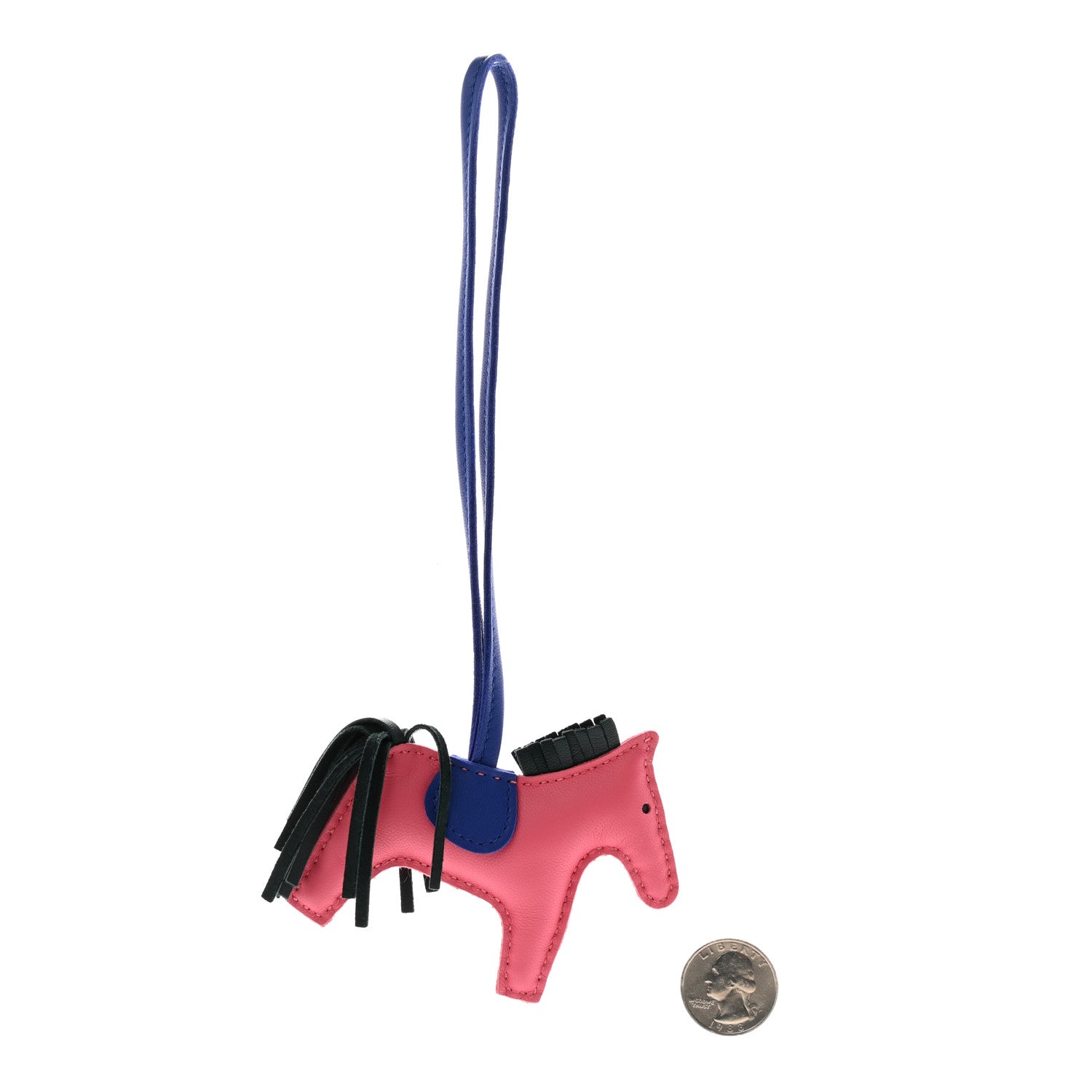 Hermes Milo Lambskin Grigri Rodeo Horse Bag Charm PM Rose Azalee Vert Cypress Bleu Electrique 2 of 3