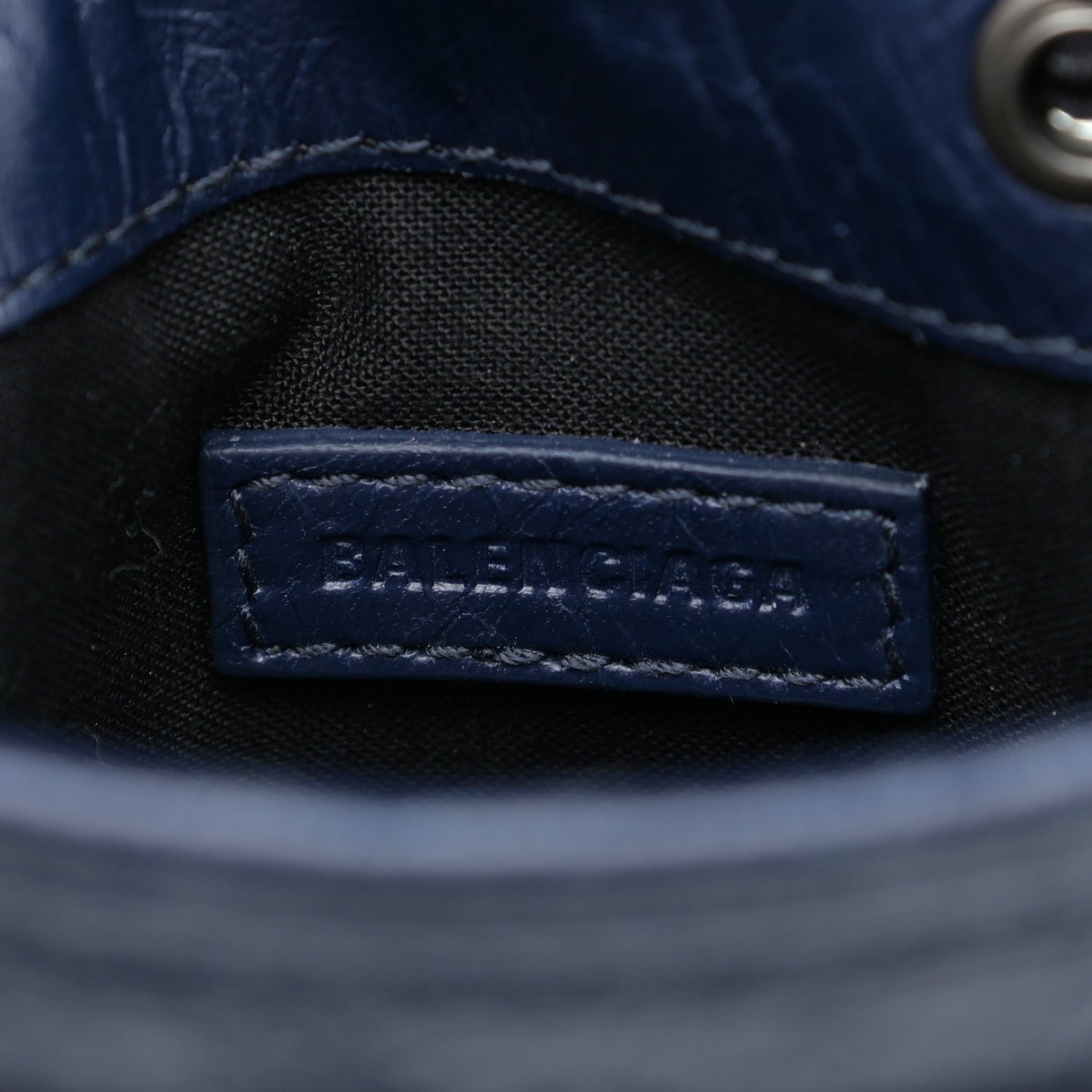 Balenciaga Agneau Arena Small Explorer Pouch with Strap Navy 7 of 8