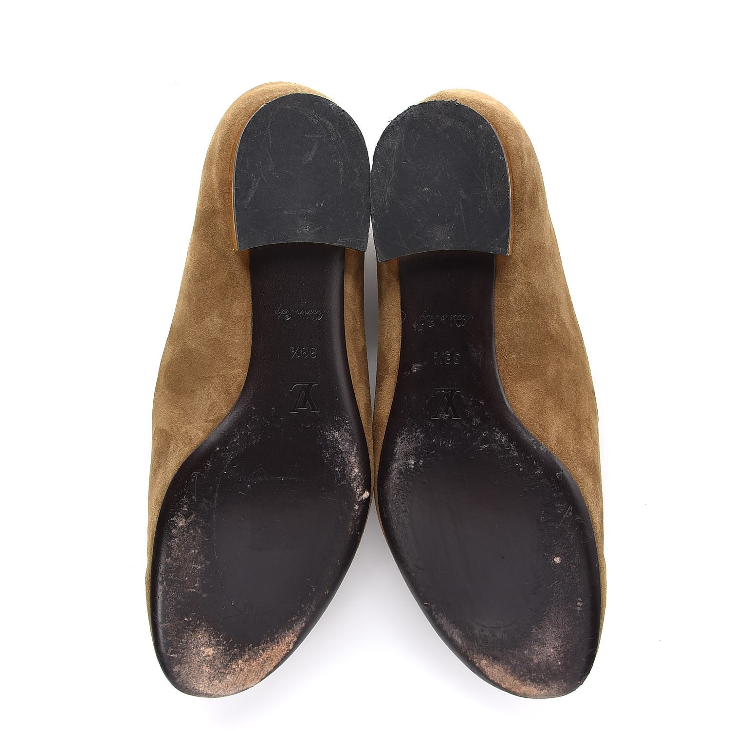 Louis Vuitton Suede Preppy Flat Loafers 38.5 Kaki 7 of 14