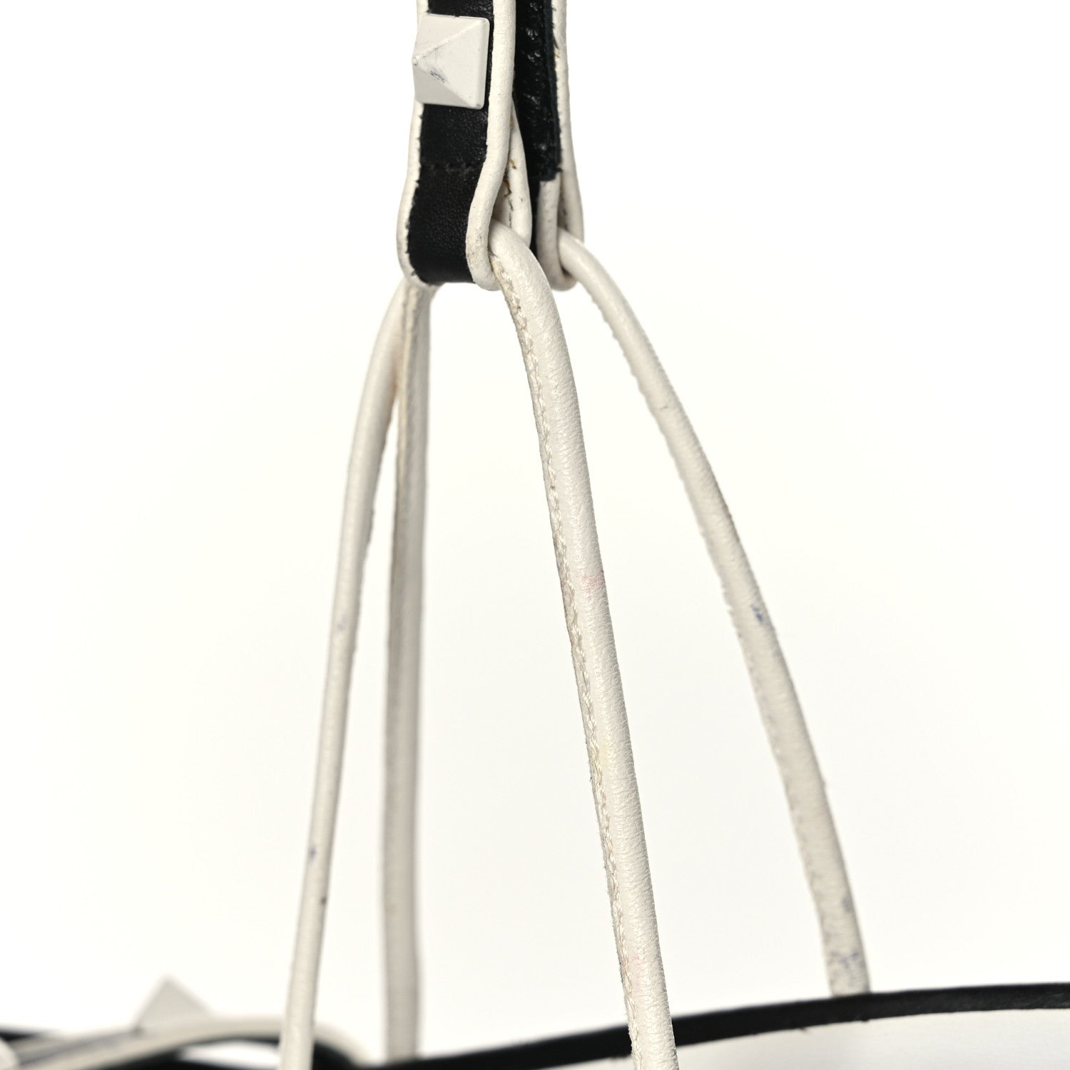 Valentino Garavani Calfskin Free Rockstud Ankle T-Strap Sandals 39 Black Optic White 9 of 11