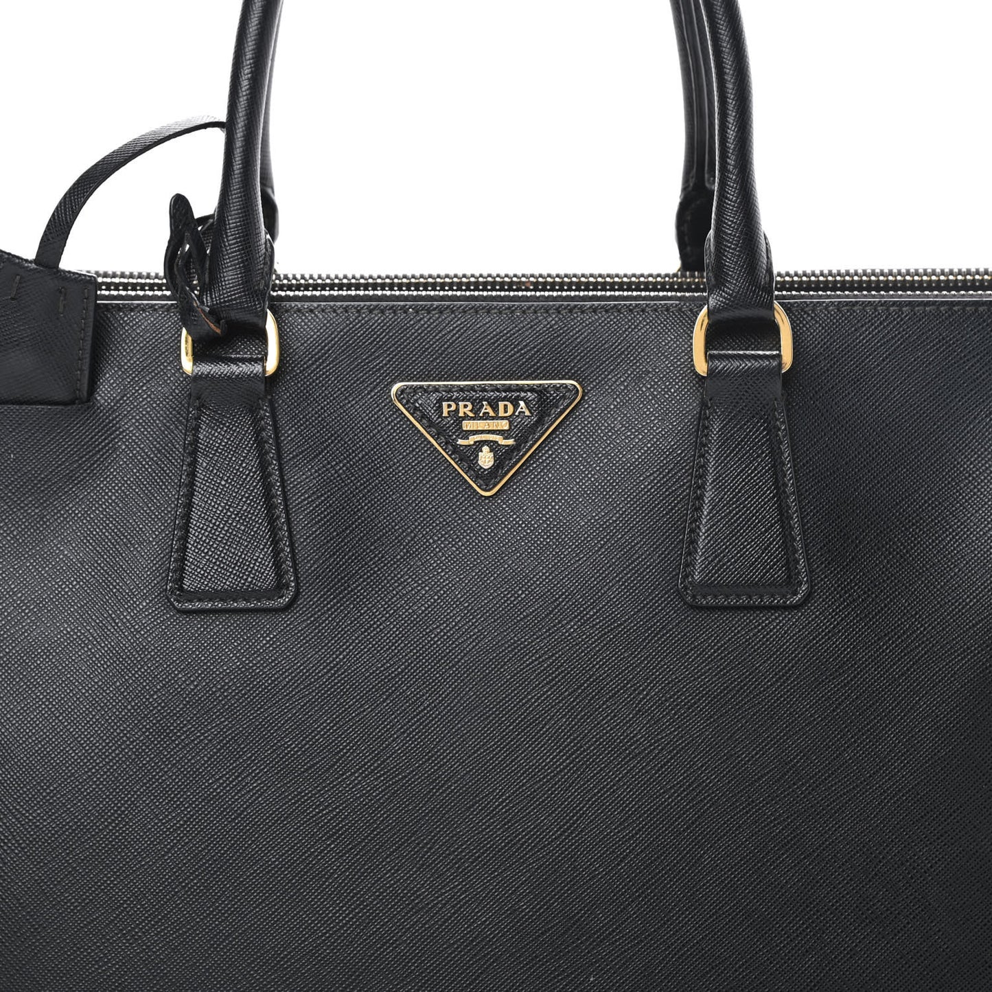 Saffiano Large Galleria Double Zip Tote Black