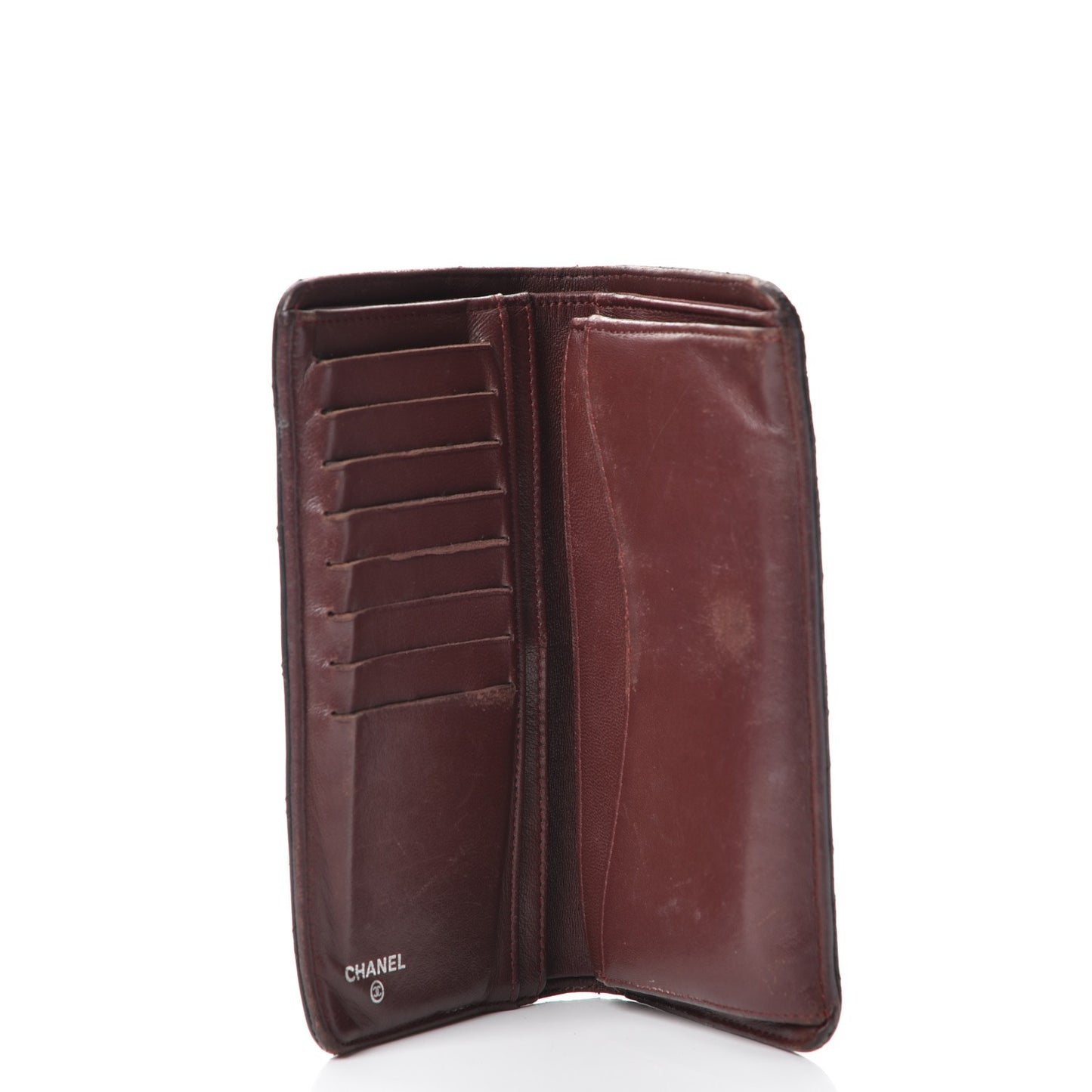 Lambskin Quilted Yen Wallet Black