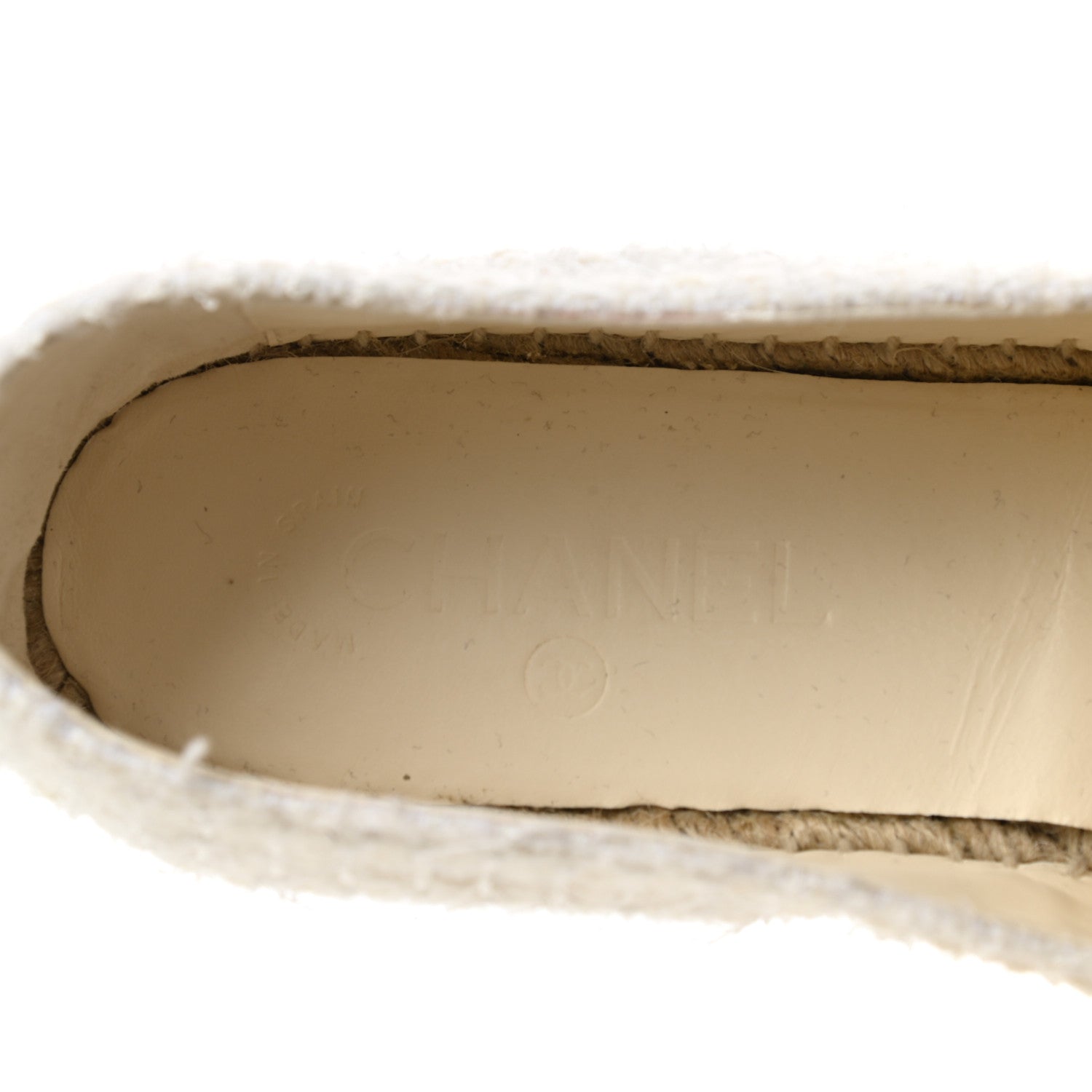 Chanel Tweed Grosgrain CC Espadrilles 41 White Black 7 of 8