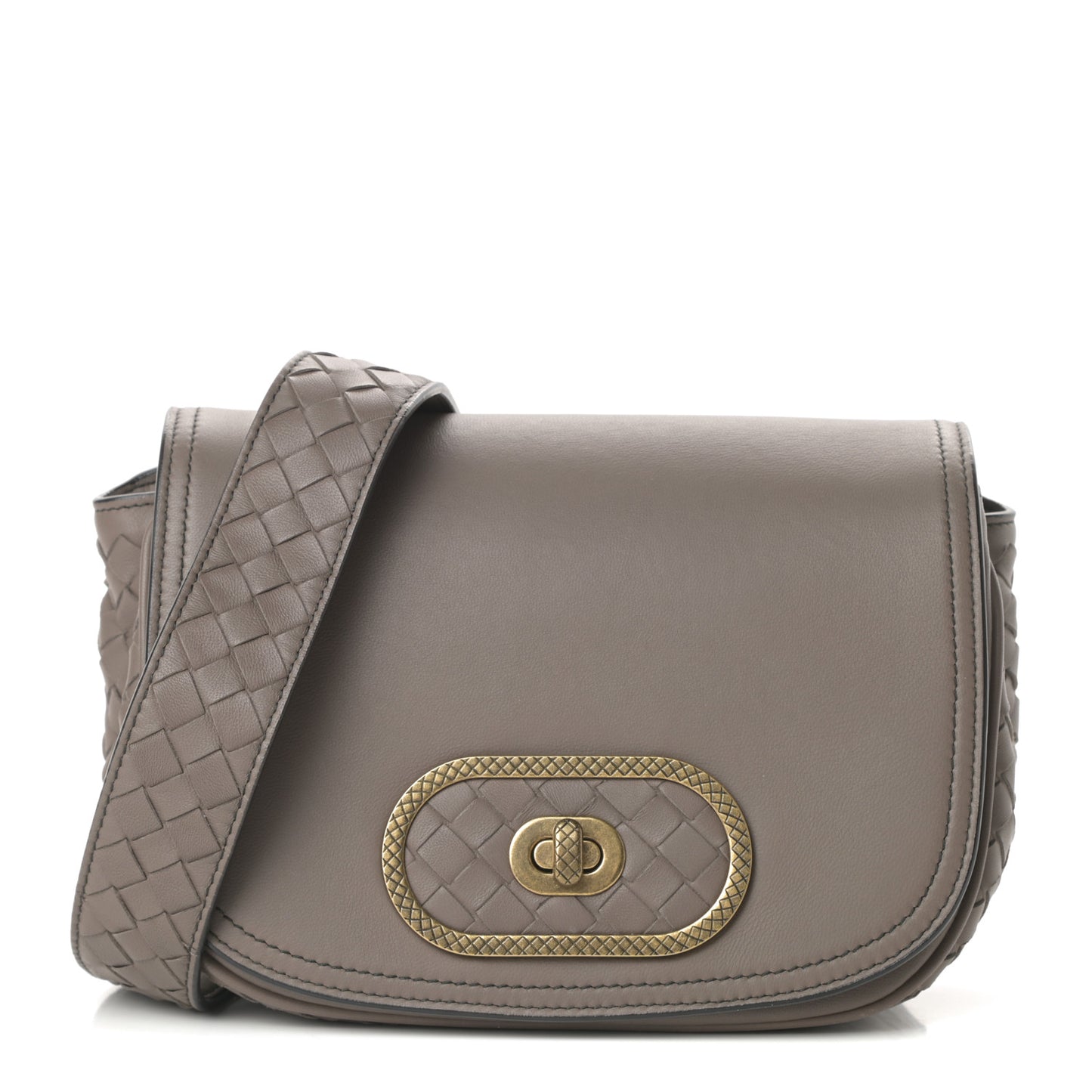 Nappa Intrecciato BV Luna Shoulder Bag New Steel