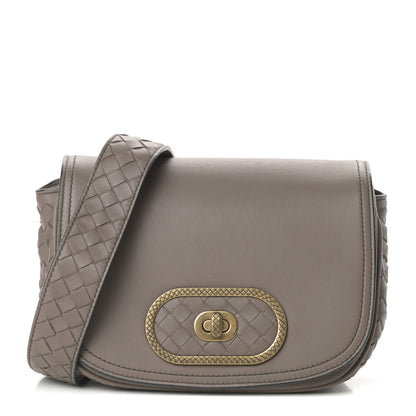 Bottega Veneta Nappa Intrecciato BV Luna Shoulder Bag New Steel 1 of 11