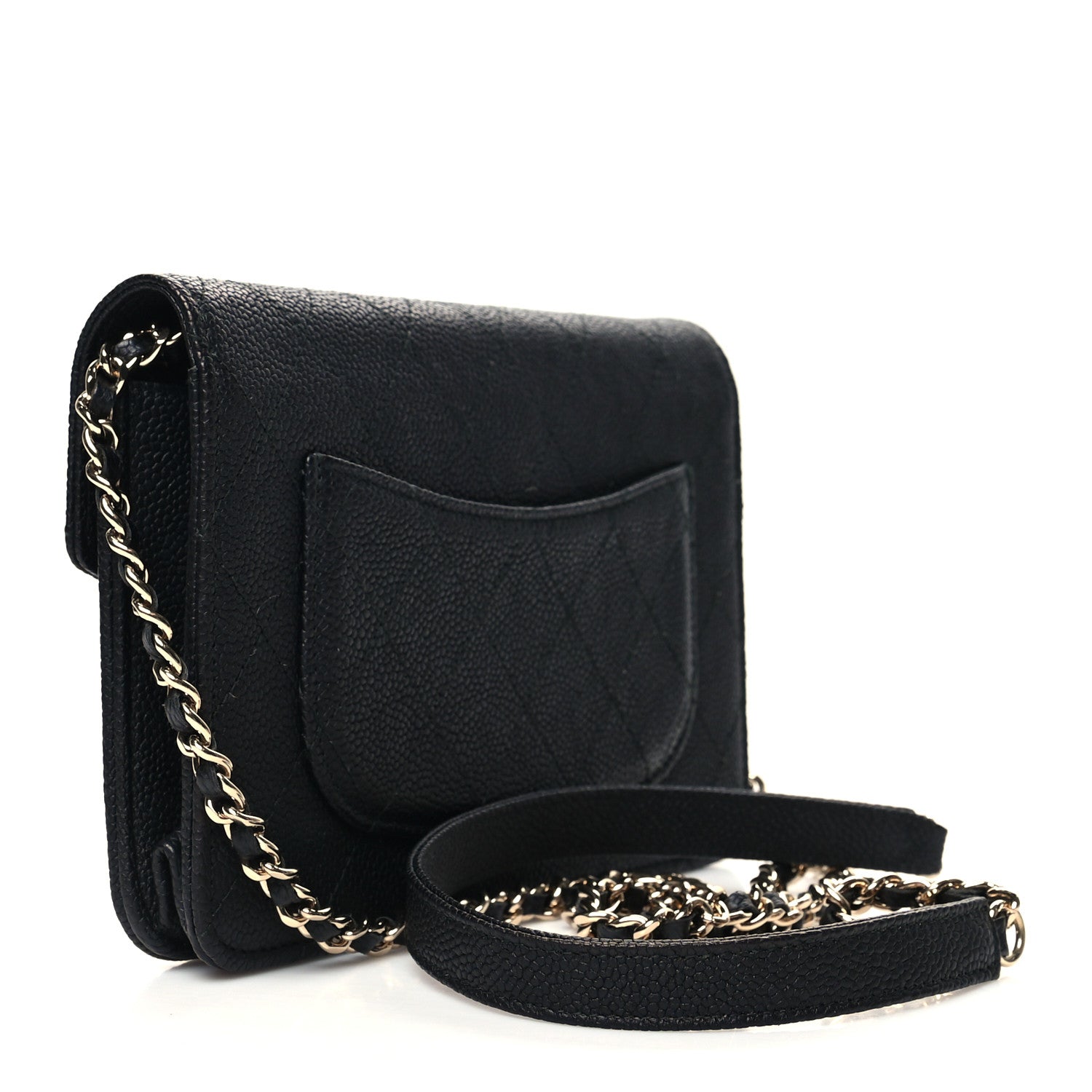 Chanel Grained Calfskin Quilted Cuba Wallet On Chain WOC Black 3 of 11