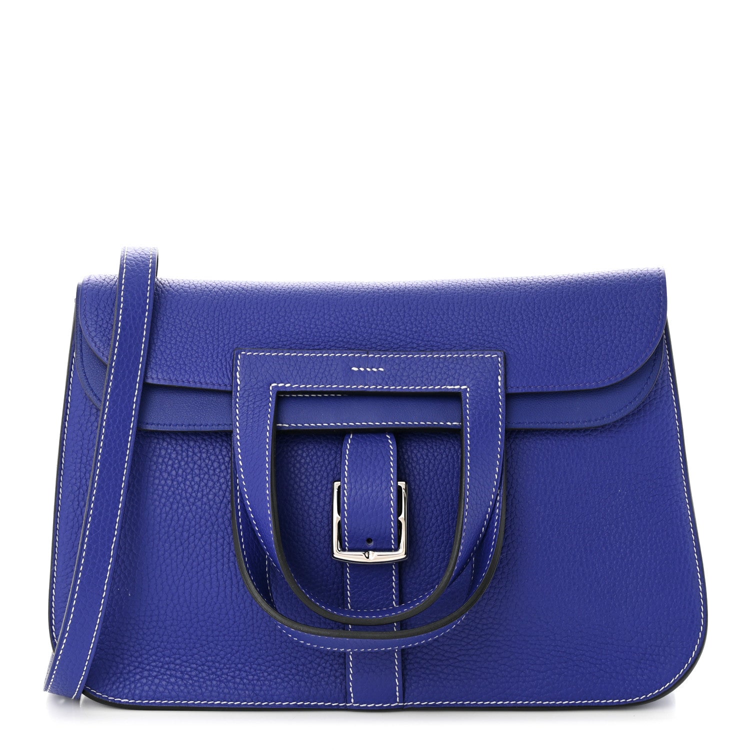Hermes Taurillon Clemence Halzan 31 GM Bleu Electrique 1 of 12