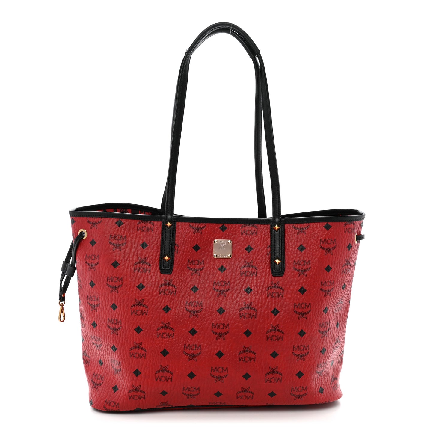 Visetos Medium Project Reversible Shopper Tote Ruby Red Black