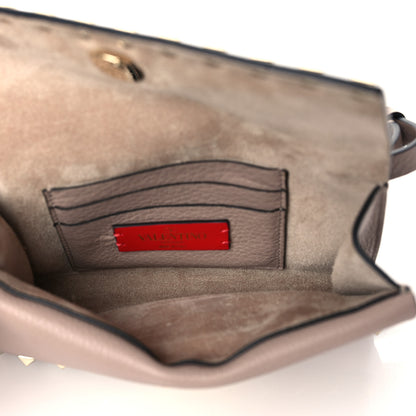 Valentino Garavani Grainy Calfskin Rockstud Double Flap Belt Bag Poudre 5 of 6