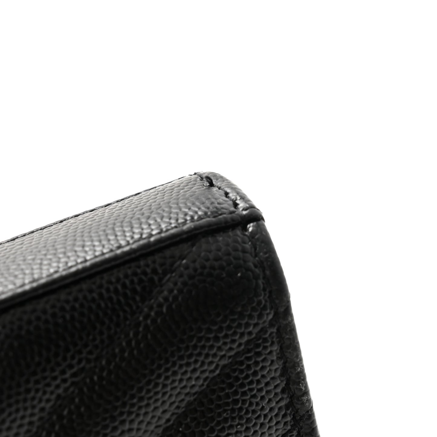 Grain De Poudre Matelasse Chevron Monogram Chain Wallet Black