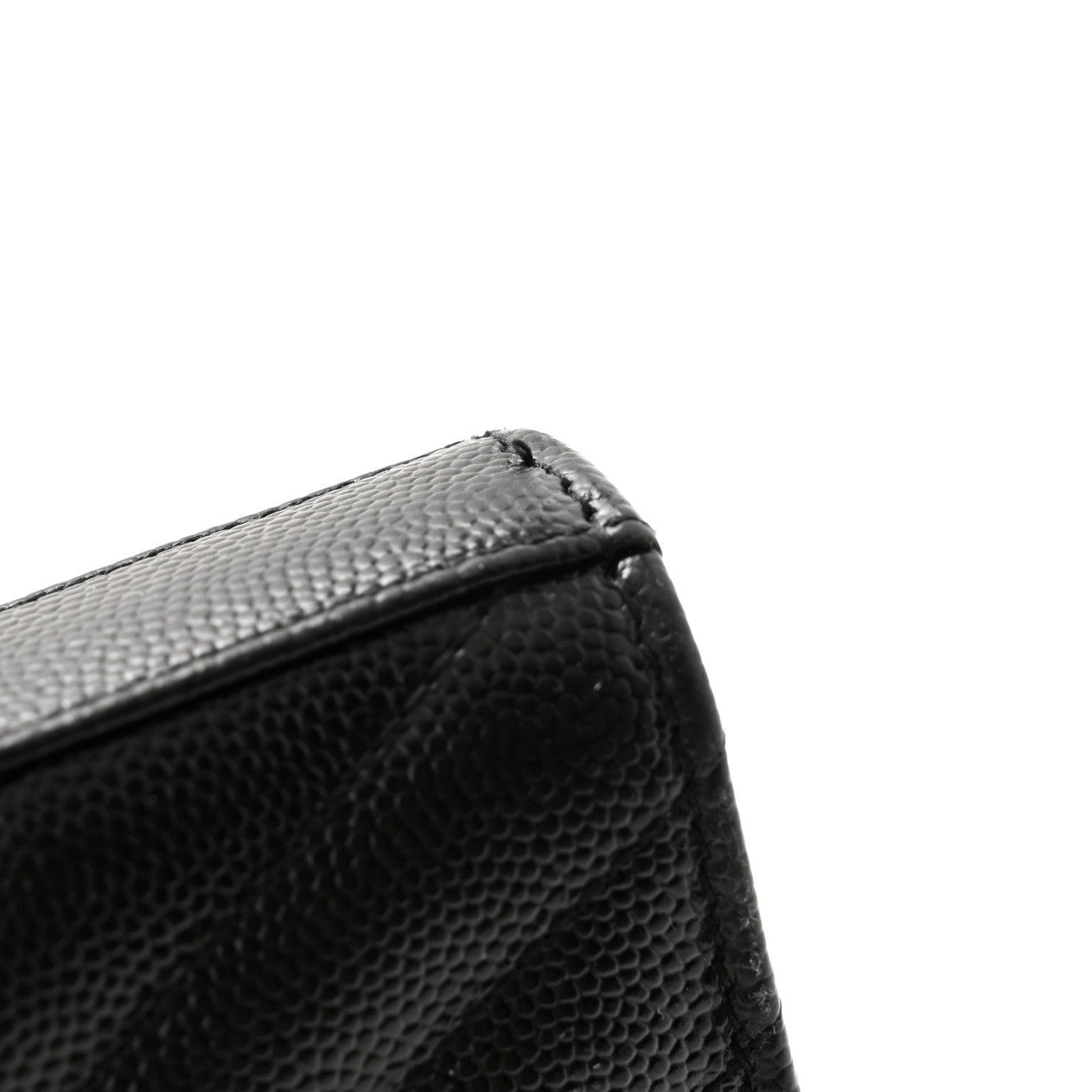 Saint Laurent Grain De Poudre Matelasse Chevron Monogram Chain Wallet Black 10 of 11
