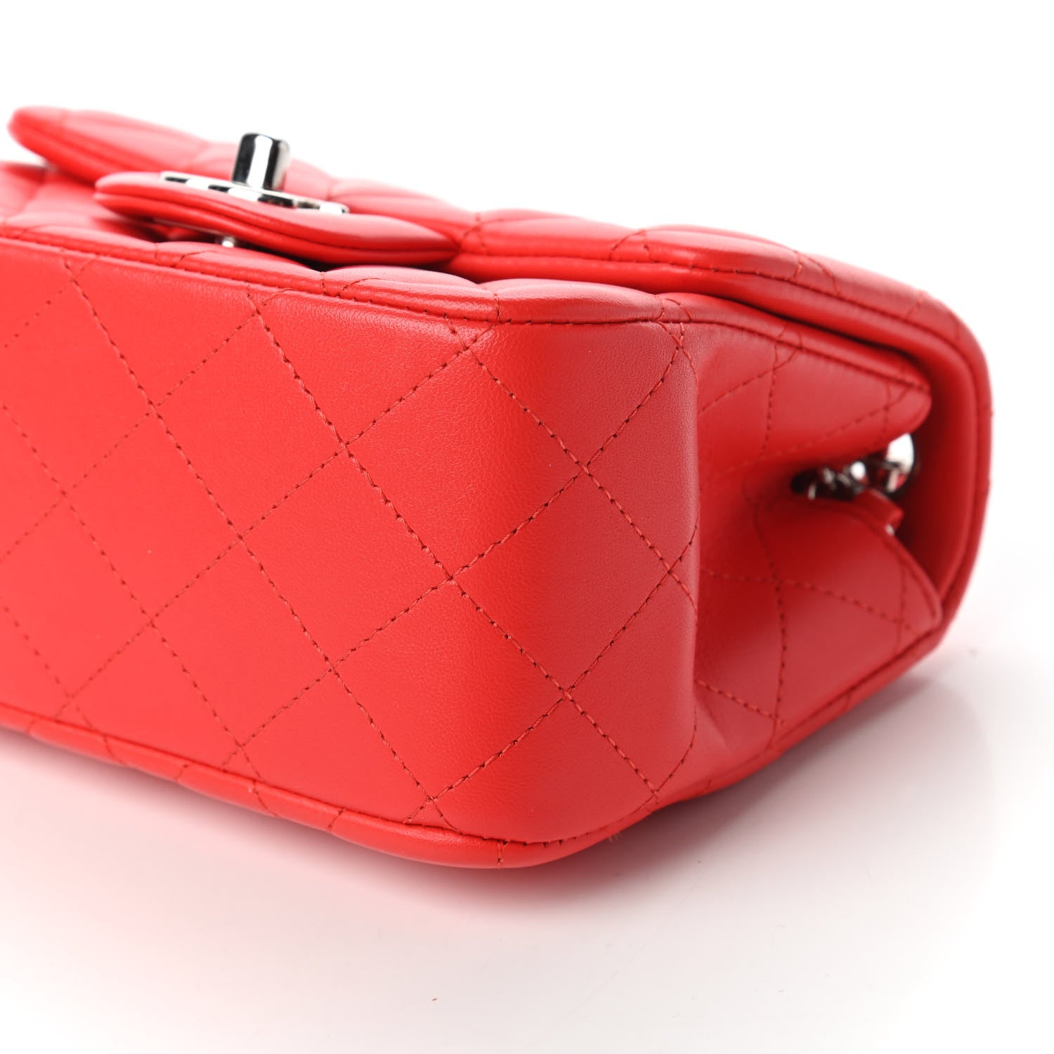 Chanel Lambskin Quilted Mini Square Flap Red 7 of 11