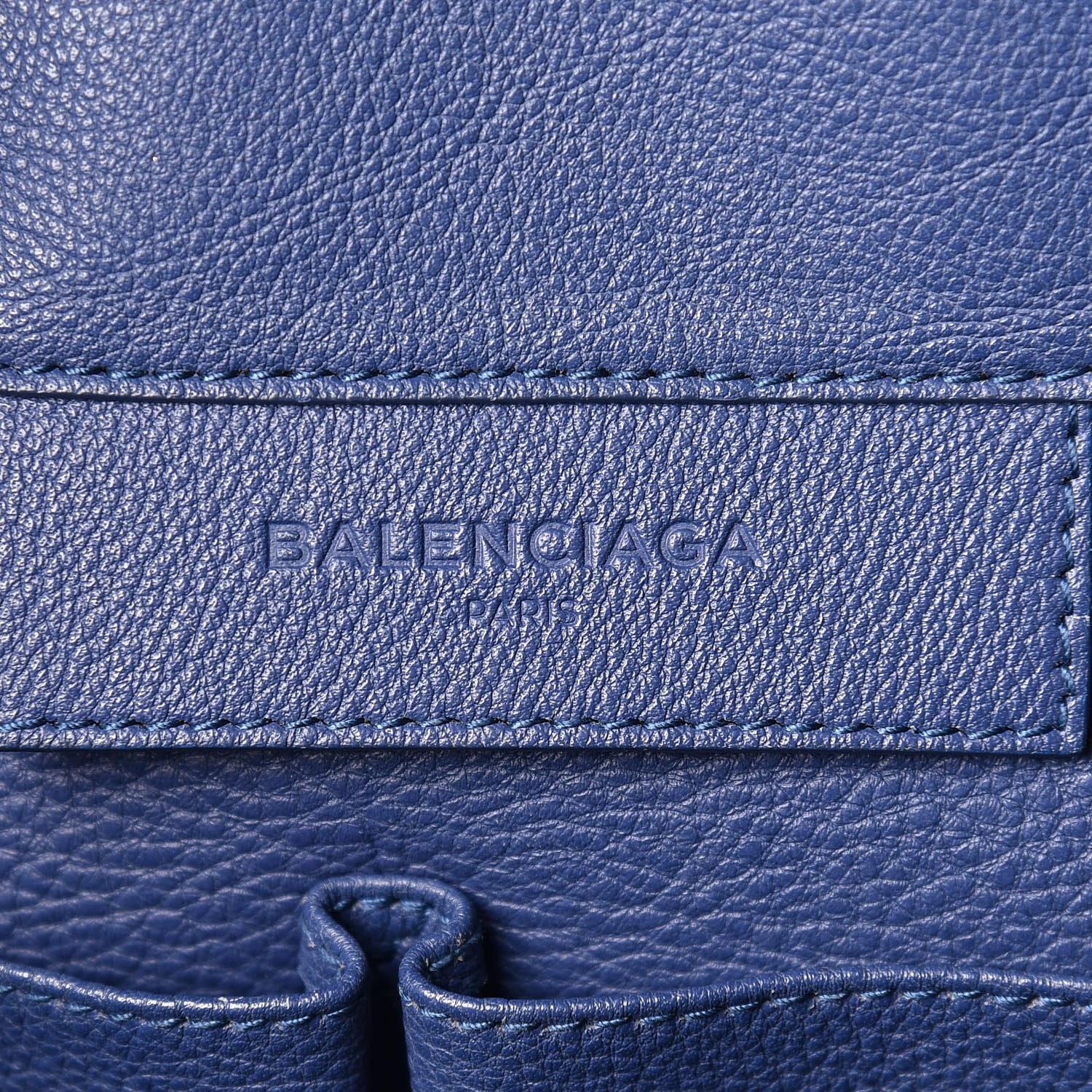 Balenciaga Grained Calfskin Gold Metallic Edge Hardware Papier A4 Tote Bleu 6 of 17