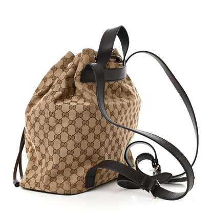 Gucci Monogram Dollar Calfskin O Drawstring Backpack Beige Ebony Testa di Moro Dark Chocolate 3 of 11