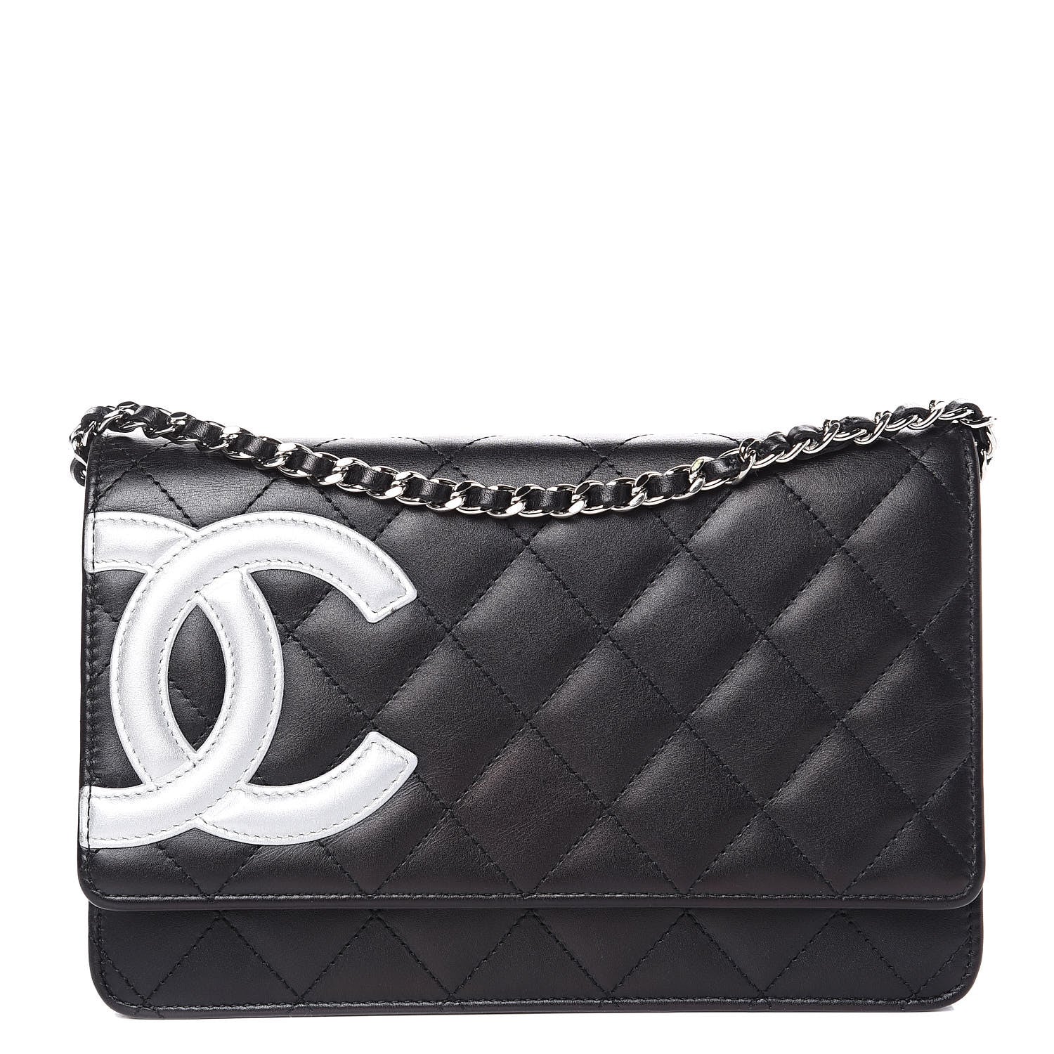 Chanel Calfskin Quilted Cambon Wallet On Chain WOC Black 1 of 13