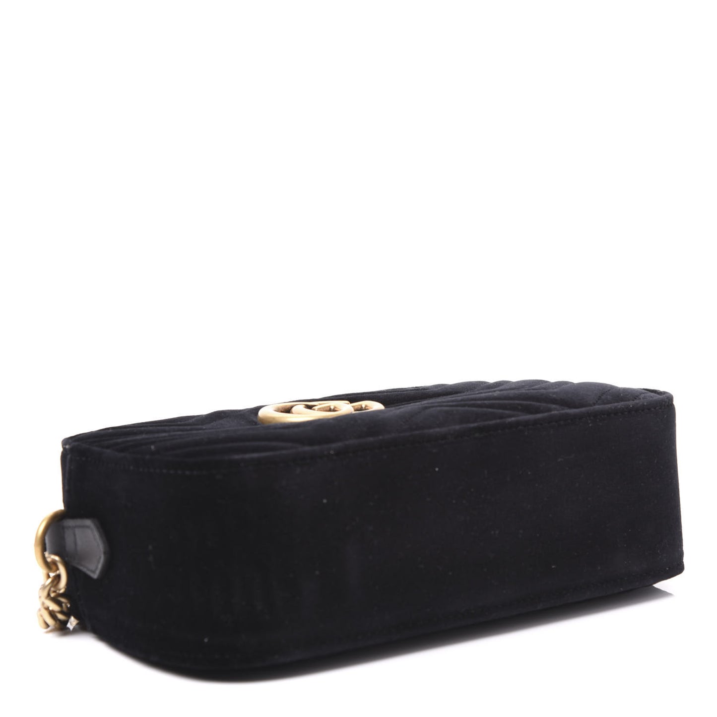 Velvet Matelasse Small GG Marmont Chain Shoulder Bag Black