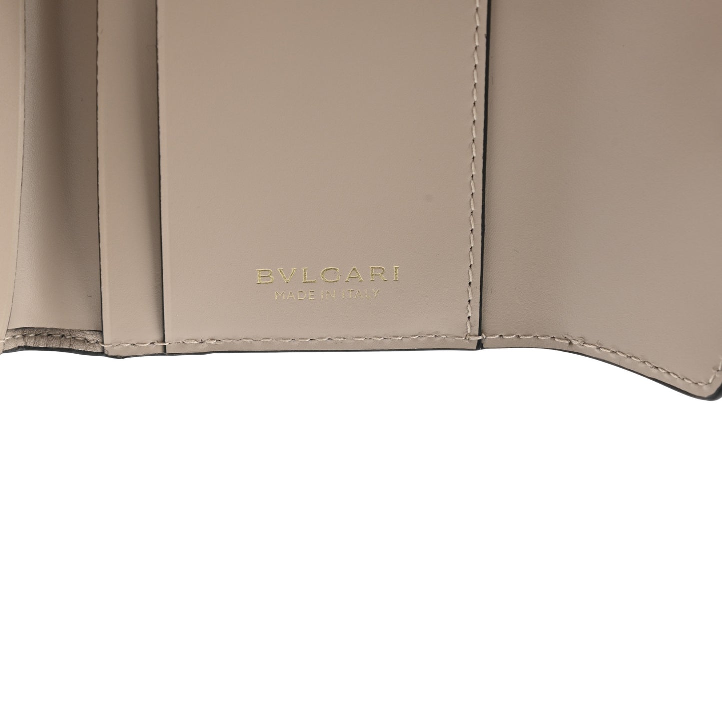 Karung Calfskin Serpenti Forever Compact Wallet Beige