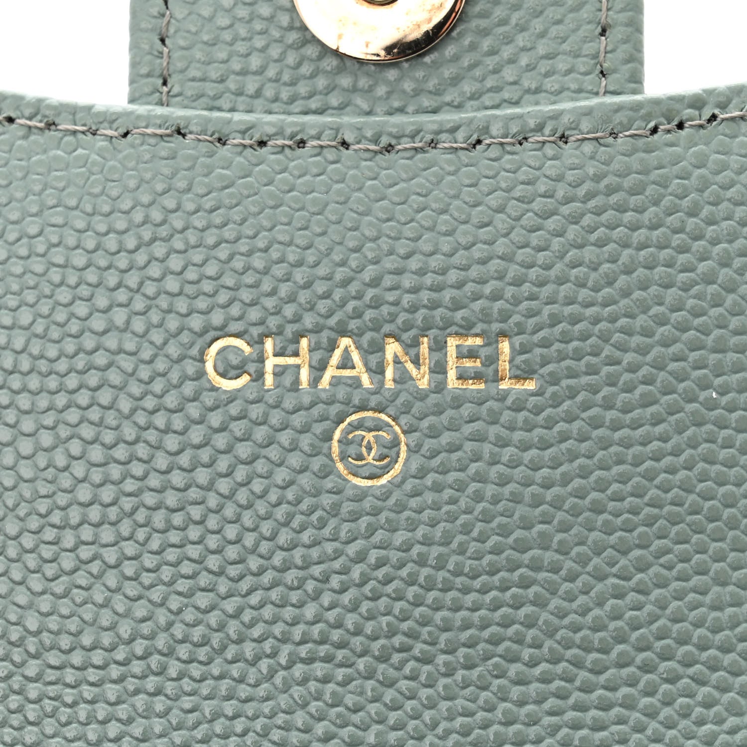 Chanel Caviar Quilted Flap Card Holder On Chain Light Green 6 of 10
