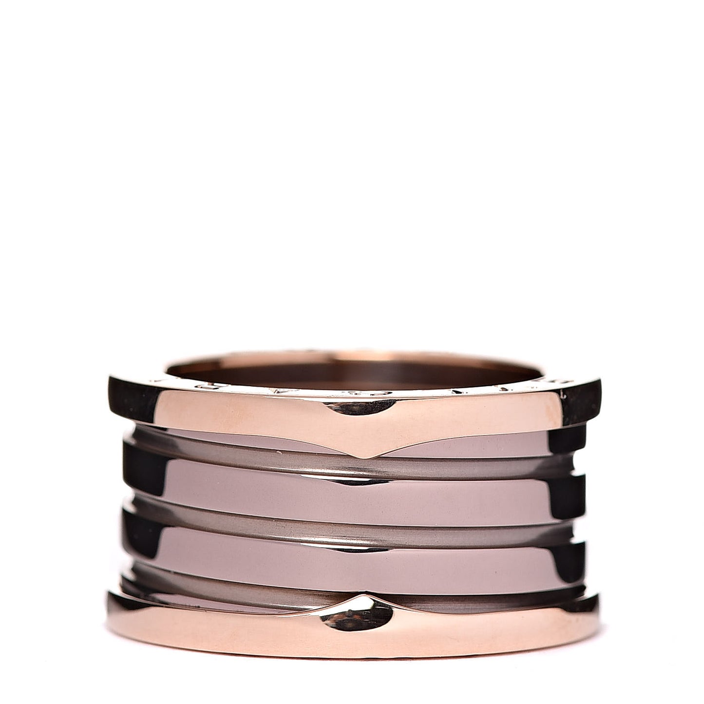 18K Rose Gold Bronze Cermet B.Zero1 Roma Four-Band Ring 55 7.25