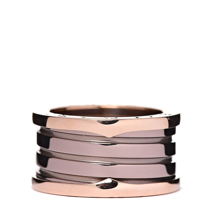 Bulgari 18K Rose Gold Bronze Cermet B.Zero1 Roma Four-Band Ring 55 7.25 1 of 6
