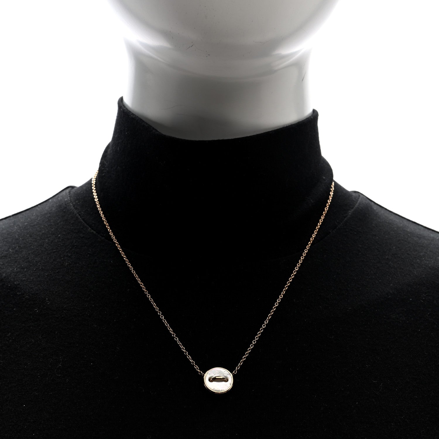 Pomellato 18K Rose Gold Diamond Malachite Mother of Pearl Pom Pom Dot Pendant Necklace 2 of 6