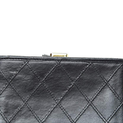 Chanel Lambskin Stitched Compact French Wallet Black 14 of 14
