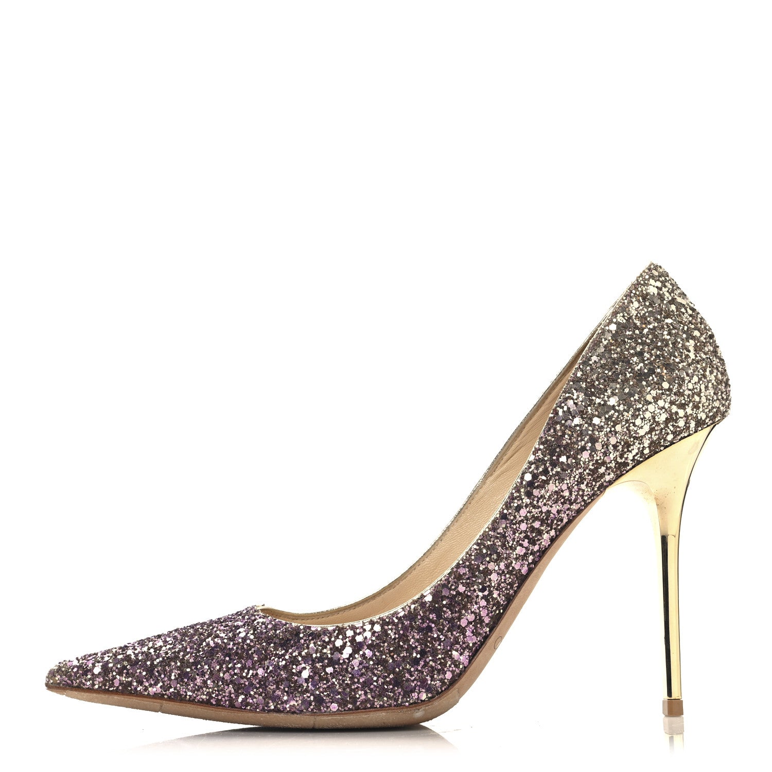 Jimmy Choo Coarse Glitter Degrade Abel Pumps 38.5 Boho Pink Gold 1 of 9