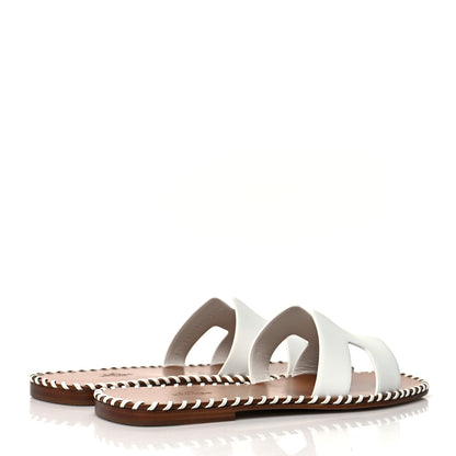 Hermes Calfskin Braided Oran Sandals 40.5 White 4 of 8