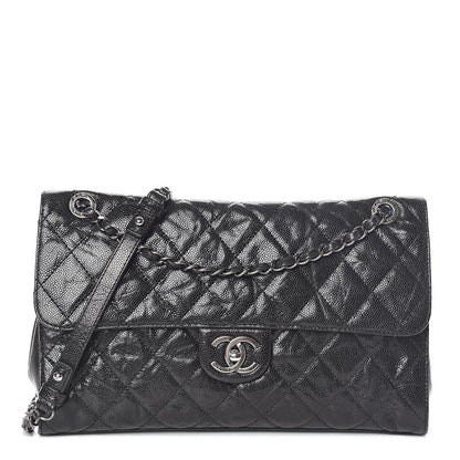 Chanel Crumpled Grained Calfskin Jumbo CC Crave Flap Black 1 of 10