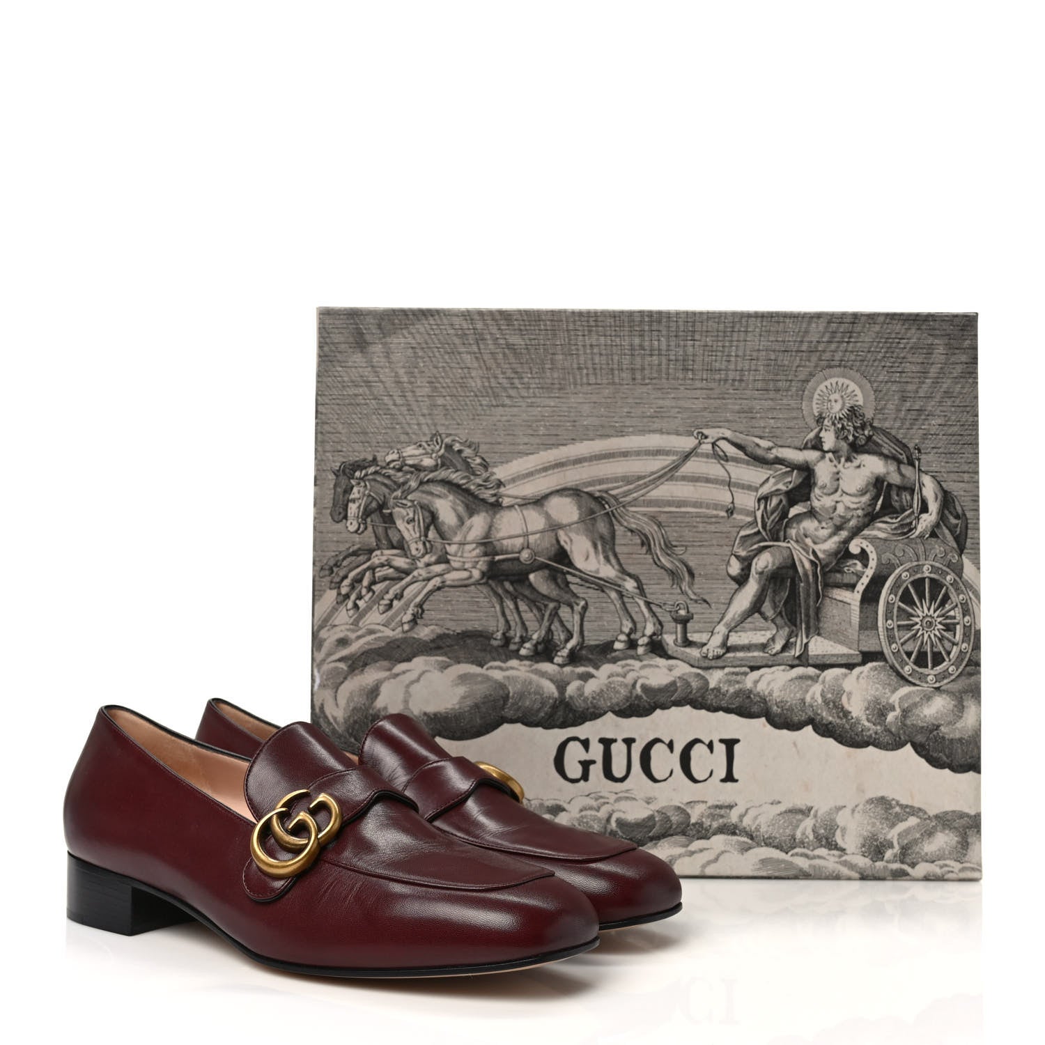 Gucci Malaga Kid Womens GG Marmont Loafers 40.5 Vintage Bordeaux 10 of 10