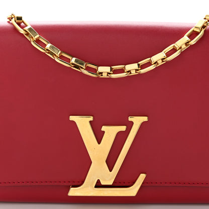 Louis Vuitton Calfskin Chain Louise MM Red 8 of 12