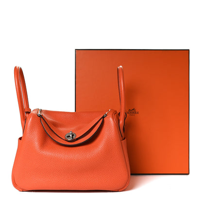 Hermes Taurillon Clemence Lindy 26 Orange 12 of 12