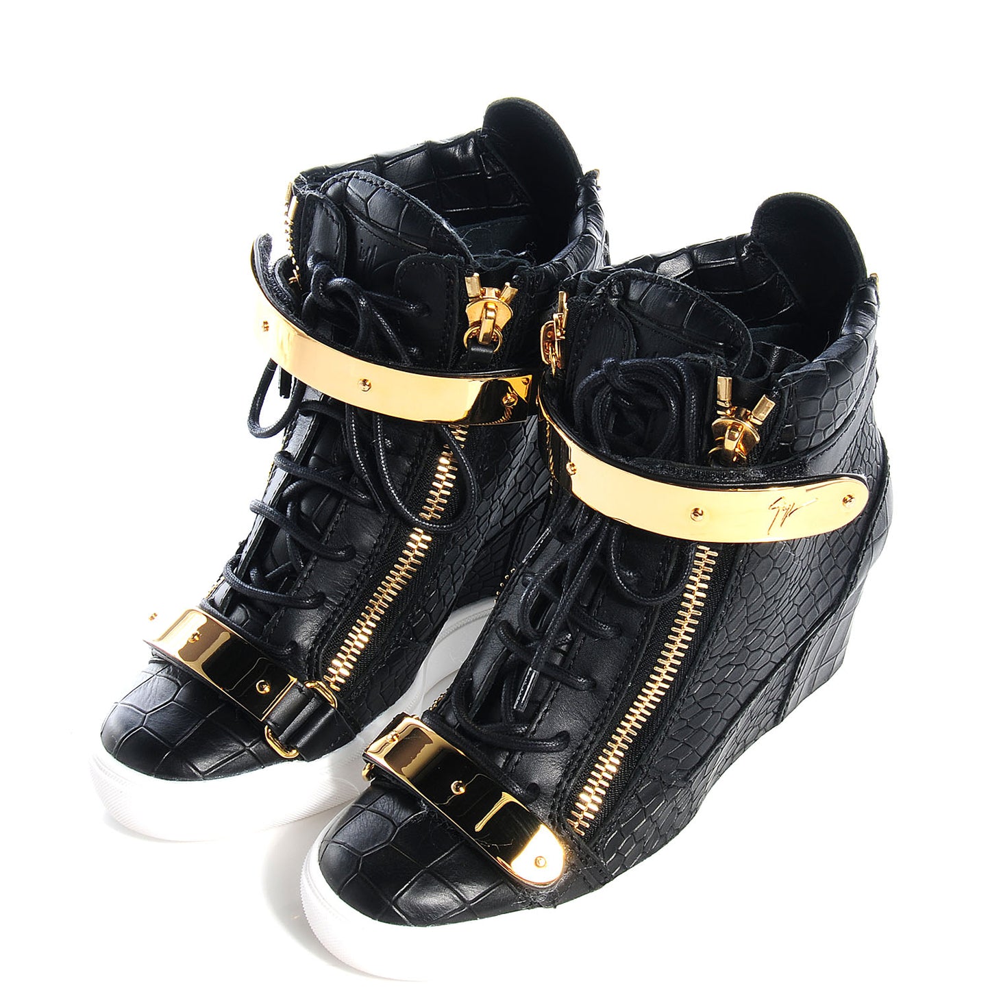 GIUSEPPEZANOTTICrocStampedLorenz75WedgeSneakers37Black